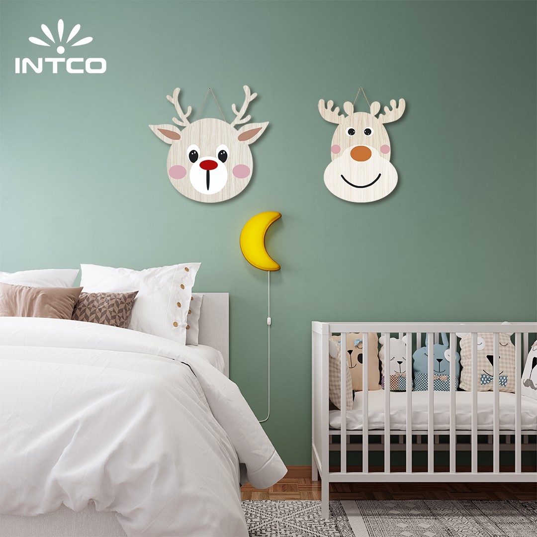 2Pcs Cute Nursery Alternative Wall Decor Baby Animal