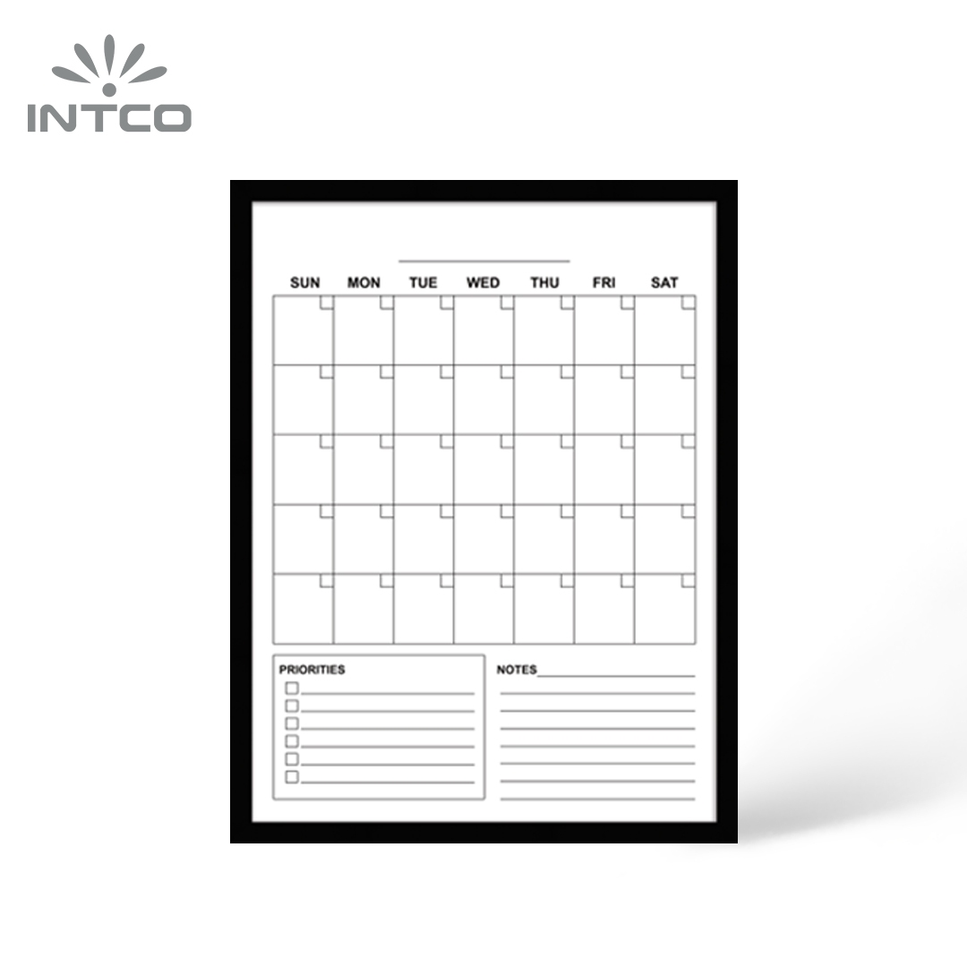 Dry Erase Wall Calendar with Black Frame 40x40cm