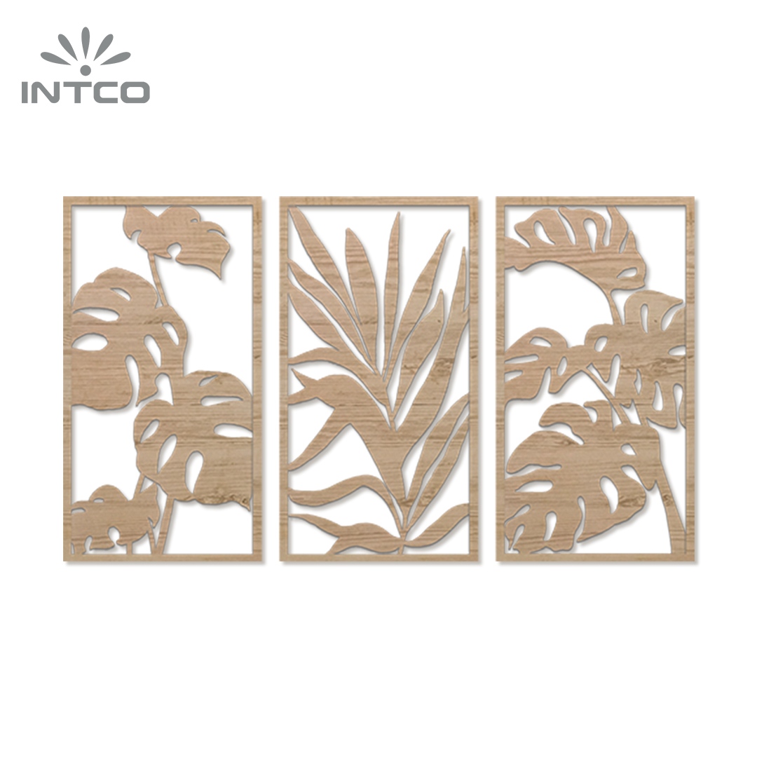 Botanical Wall Art Wooden Vintage Tropical Leaves Nature Wall Decor