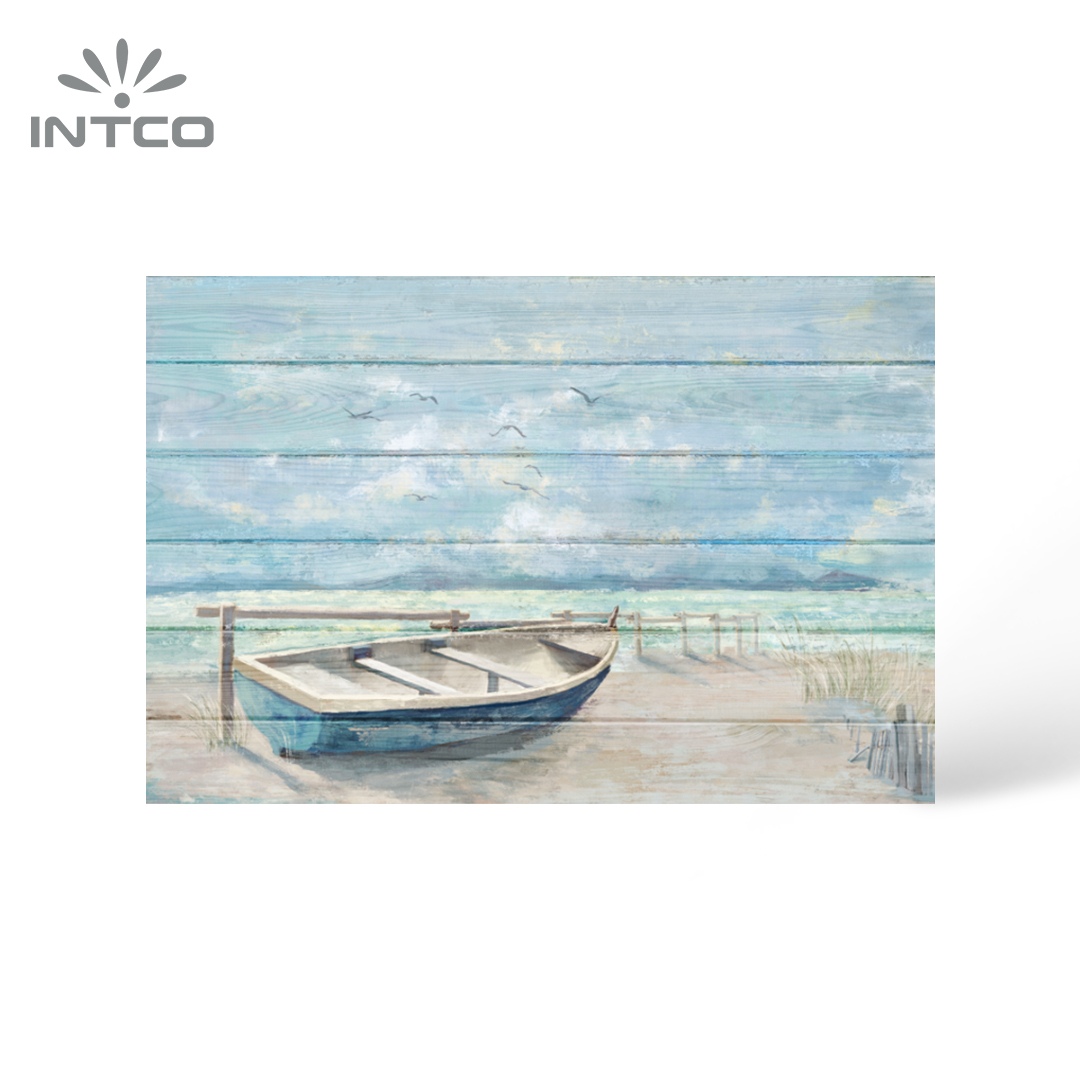 Coastal Landscape Boat Wooden Alternative Wall Decor