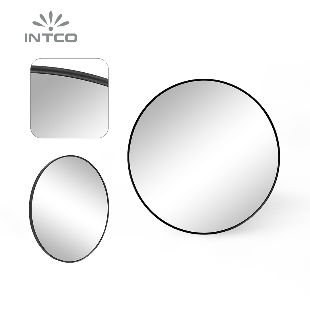 Aluminum Framed Black  Modern Round Wall Mirror