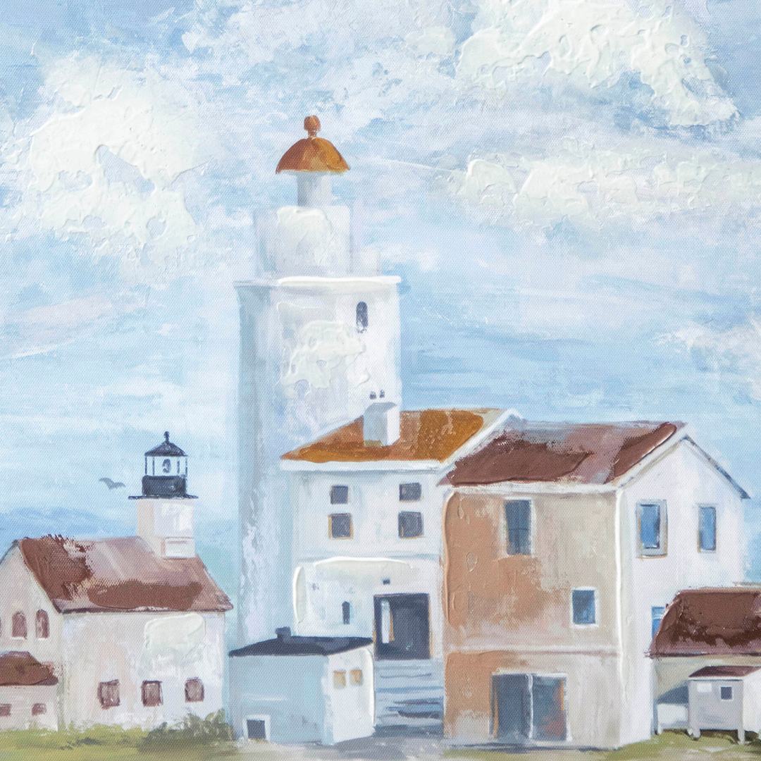 Nordic Style Coastal Beach  Lighthouse Canvas Wall Art Decor