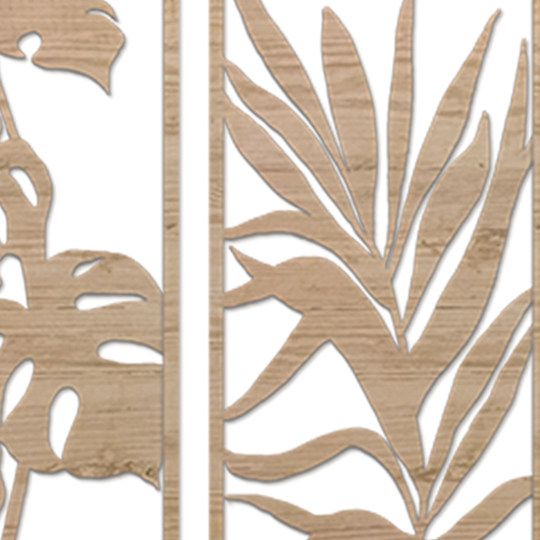 Botanical Wall Art Wooden Vintage Tropical Leaves Nature Wall Decor